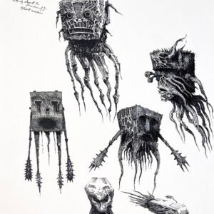 Ghast study sheet 2 Ian Miller Fantasy Art Ink on paper  16.5 x 23.5 inches (15 x 23 cm) 